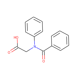 O=C(O)CN(C(=O)c1ccccc1)c1ccccc1 ZINC000002386229