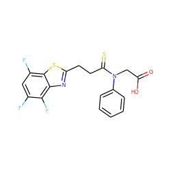 O=C(O)CN(C(=S)CCc1nc2c(F)c(F)cc(F)c2s1)c1ccccc1 ZINC000029407749