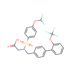 O=C(O)CN(Cc1ccc(-c2ccccc2OC(F)(F)F)cc1)S(=O)(=O)c1ccc(OC(F)F)cc1 ZINC000653799316