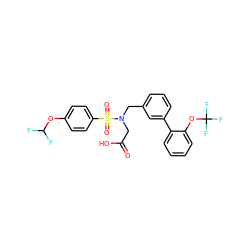 O=C(O)CN(Cc1cccc(-c2ccccc2OC(F)(F)F)c1)S(=O)(=O)c1ccc(OC(F)F)cc1 ZINC000653795294