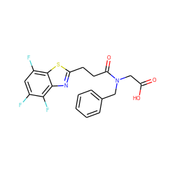 O=C(O)CN(Cc1ccccc1)C(=O)CCc1nc2c(F)c(F)cc(F)c2s1 ZINC000029405294