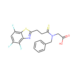 O=C(O)CN(Cc1ccccc1)C(=S)CCc1nc2c(F)c(F)cc(F)c2s1 ZINC000029403698