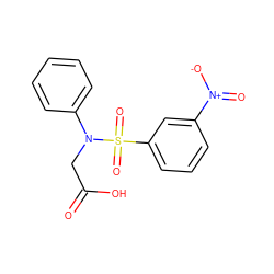 O=C(O)CN(c1ccccc1)S(=O)(=O)c1cccc([N+](=O)[O-])c1 ZINC000005883020