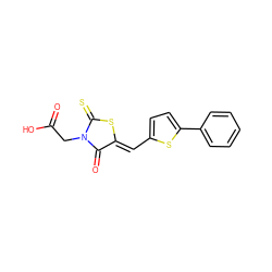 O=C(O)CN1C(=O)/C(=C/c2ccc(-c3ccccc3)s2)SC1=S ZINC000013678226