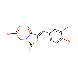 O=C(O)CN1C(=O)/C(=C/c2ccc(O)c(O)c2)SC1=S ZINC000003213168