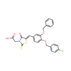 O=C(O)CN1C(=O)/C(=C/c2ccc(OCc3ccc(Cl)cc3)c(OCc3ccccc3)c2)SC1=S ZINC000028364466