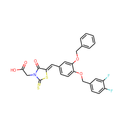 O=C(O)CN1C(=O)/C(=C/c2ccc(OCc3ccc(F)c(F)c3)c(OCc3ccccc3)c2)SC1=S ZINC000028363392