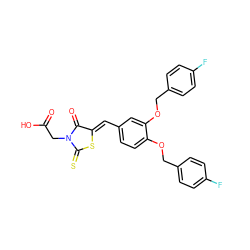 O=C(O)CN1C(=O)/C(=C/c2ccc(OCc3ccc(F)cc3)c(OCc3ccc(F)cc3)c2)SC1=S ZINC000028364474