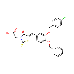 O=C(O)CN1C(=O)/C(=C/c2ccc(OCc3ccccc3)c(OCc3ccc(Cl)cc3)c2)SC1=S ZINC000028360280