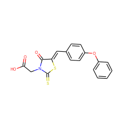 O=C(O)CN1C(=O)/C(=C/c2ccc(Oc3ccccc3)cc2)SC1=S ZINC000066251096