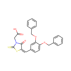 O=C(O)CN1C(=O)/C(=C\c2ccc(OCc3ccccc3)c(OCc3ccccc3)c2)SC1=S ZINC000013343678