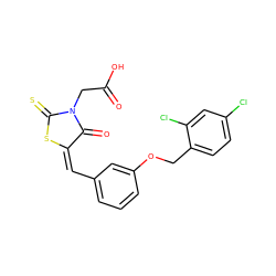 O=C(O)CN1C(=O)/C(=C\c2cccc(OCc3ccc(Cl)cc3Cl)c2)SC1=S ZINC000001215717