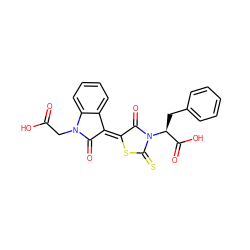 O=C(O)CN1C(=O)/C(=C2\SC(=S)N([C@@H](Cc3ccccc3)C(=O)O)C2=O)c2ccccc21 ZINC000001811469