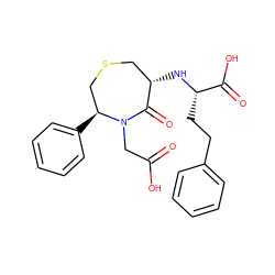 O=C(O)CN1C(=O)[C@@H](N[C@@H](CCc2ccccc2)C(=O)O)CSC[C@@H]1c1ccccc1 ZINC000026157766