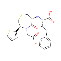 O=C(O)CN1C(=O)[C@@H](N[C@@H](CCc2ccccc2)C(=O)O)CSC[C@@H]1c1cccs1 ZINC000026152755