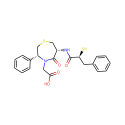 O=C(O)CN1C(=O)[C@@H](NC(=O)[C@@H](S)Cc2ccccc2)CSC[C@H]1c1ccccc1 ZINC000026287860