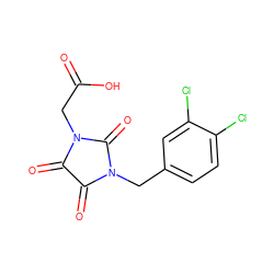 O=C(O)CN1C(=O)C(=O)N(Cc2ccc(Cl)c(Cl)c2)C1=O ZINC000001915471