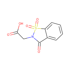 O=C(O)CN1C(=O)c2ccccc2S1(=O)=O ZINC000000333914