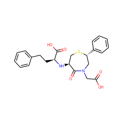 O=C(O)CN1C[C@@H](c2ccccc2)SC[C@H](N[C@@H](CCc2ccccc2)C(=O)O)C1=O ZINC000029569219