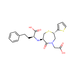 O=C(O)CN1C[C@@H](c2cccs2)SC[C@H](N[C@@H](CCc2ccccc2)C(=O)O)C1=O ZINC000004099102