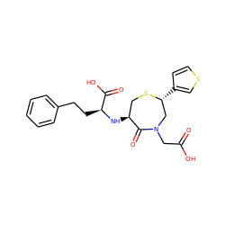 O=C(O)CN1C[C@@H](c2ccsc2)SC[C@H](N[C@@H](CCc2ccccc2)C(=O)O)C1=O ZINC000029569479