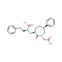 O=C(O)CN1C[C@H](c2ccccc2)CC[C@H](N[C@@H](CCc2ccccc2)C(=O)O)C1=O ZINC000027424732