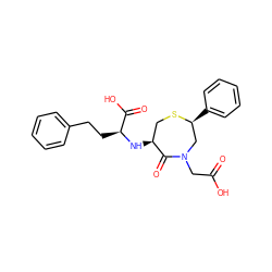 O=C(O)CN1C[C@H](c2ccccc2)SC[C@H](N[C@@H](CCc2ccccc2)C(=O)O)C1=O ZINC000029571414