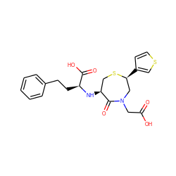 O=C(O)CN1C[C@H](c2ccsc2)SC[C@H](N[C@@H](CCc2ccccc2)C(=O)O)C1=O ZINC000029571901