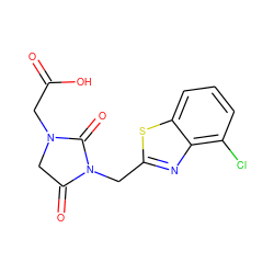 O=C(O)CN1CC(=O)N(Cc2nc3c(Cl)cccc3s2)C1=O ZINC000013761140