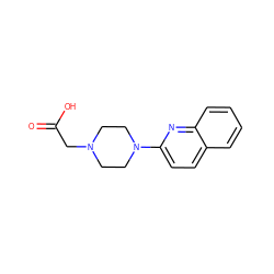 O=C(O)CN1CCN(c2ccc3ccccc3n2)CC1 ZINC000022117939