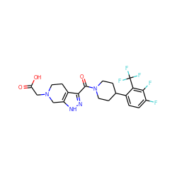 O=C(O)CN1CCc2c(C(=O)N3CCC(c4ccc(F)c(F)c4C(F)(F)F)CC3)n[nH]c2C1 ZINC001772603473