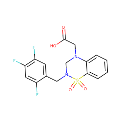 O=C(O)CN1CN(Cc2cc(F)c(F)cc2F)S(=O)(=O)c2ccccc21 ZINC000066259633