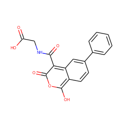 O=C(O)CNC(=O)c1c(=O)oc(O)c2ccc(-c3ccccc3)cc12 ZINC000114873437