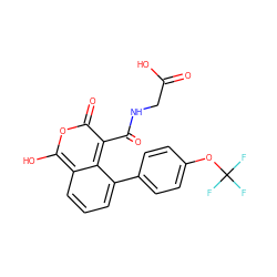 O=C(O)CNC(=O)c1c(=O)oc(O)c2cccc(-c3ccc(OC(F)(F)F)cc3)c12 ZINC000114873220