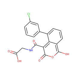 O=C(O)CNC(=O)c1c(=O)oc(O)c2cccc(-c3cccc(Cl)c3)c12 ZINC000114873272