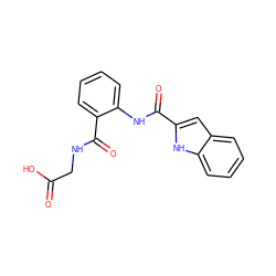 O=C(O)CNC(=O)c1ccccc1NC(=O)c1cc2ccccc2[nH]1 ZINC000040976302