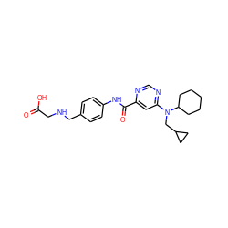 O=C(O)CNCc1ccc(NC(=O)c2cc(N(CC3CC3)C3CCCCC3)ncn2)cc1 ZINC000049068052