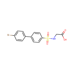 O=C(O)CNS(=O)(=O)c1ccc(-c2ccc(Br)cc2)cc1 ZINC000013803841