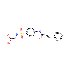 O=C(O)CNS(=O)(=O)c1ccc(NC(=O)/C=C/c2ccccc2)cc1 ZINC000013393790