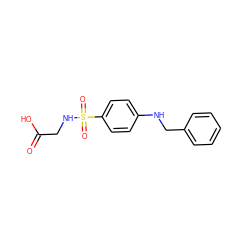 O=C(O)CNS(=O)(=O)c1ccc(NCc2ccccc2)cc1 ZINC000001618805