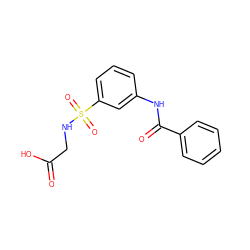 O=C(O)CNS(=O)(=O)c1cccc(NC(=O)c2ccccc2)c1 ZINC000029346280