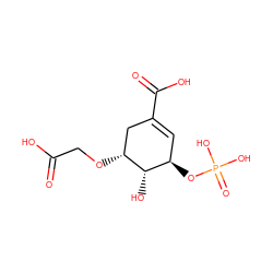 O=C(O)CO[C@@H]1CC(C(=O)O)=C[C@@H](OP(=O)(O)O)[C@@H]1O ZINC000026579165