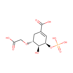 O=C(O)CO[C@@H]1CC(C(=O)O)=C[C@@H](OP(=O)(O)O)[C@H]1O ZINC000026717871