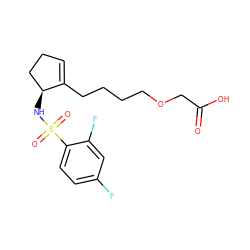 O=C(O)COCCCCC1=CCC[C@@H]1NS(=O)(=O)c1ccc(F)cc1F ZINC000028230690