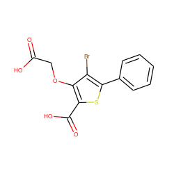 O=C(O)COc1c(C(=O)O)sc(-c2ccccc2)c1Br ZINC000014955077