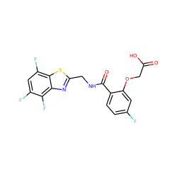 O=C(O)COc1cc(F)ccc1C(=O)NCc1nc2c(F)c(F)cc(F)c2s1 ZINC000012080872