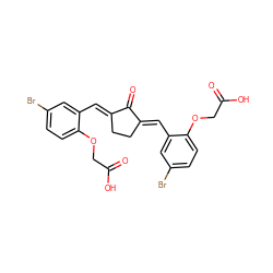 O=C(O)COc1ccc(Br)cc1/C=C1\CC/C(=C\c2cc(Br)ccc2OCC(=O)O)C1=O ZINC000049763183