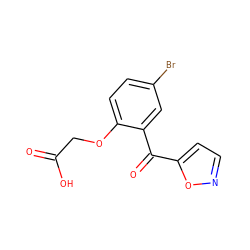 O=C(O)COc1ccc(Br)cc1C(=O)c1ccno1 ZINC000036127019