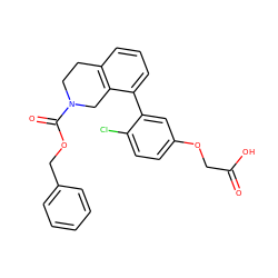 O=C(O)COc1ccc(Cl)c(-c2cccc3c2CN(C(=O)OCc2ccccc2)CC3)c1 ZINC000144085098