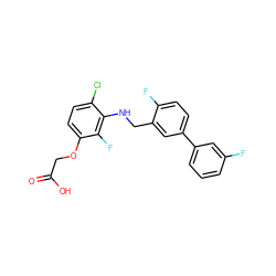 O=C(O)COc1ccc(Cl)c(NCc2cc(-c3cccc(F)c3)ccc2F)c1F ZINC000218862991